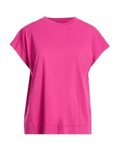 Alpha Studio Woman T-shirt Fuchsia Size 12 Cotton, Elastane In Pink