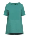 Alpha Studio Woman T-shirt Green Size 14 Cotton, Elastane