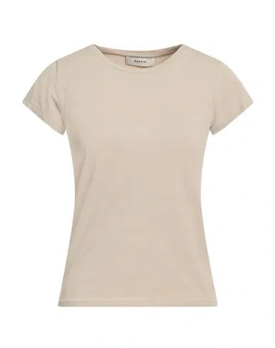 Alpha Studio Woman T-shirt Grey Size 12 Cotton, Elastane In Neutral