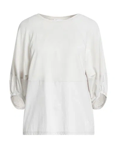 Alpha Studio Woman T-shirt Grey Size 6 Cotton, Elastane In Gray