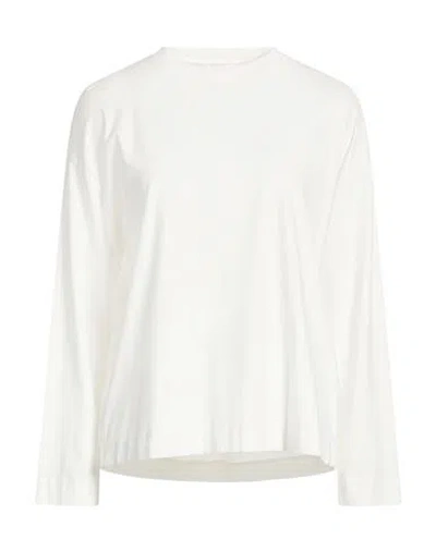 Alpha Studio Woman T-shirt Ivory Size 6 Cotton, Elastane In White