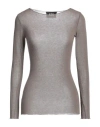 Alpha Studio Woman T-shirt Khaki Size 12 Viscose, Polyamide, Cashmere, Elastane