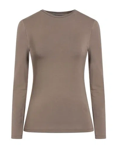 Alpha Studio Woman T-shirt Khaki Size 8 Viscose, Elastane