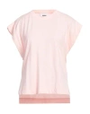 Alpha Studio Woman T-shirt Light Pink Size 10 Cotton, Elastane