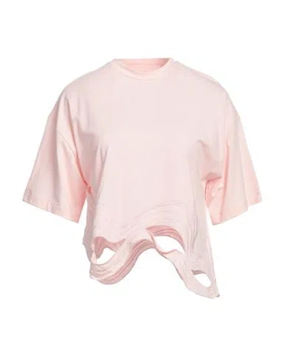 Alpha Studio Woman T-shirt Light Pink Size 8 Cotton, Elastane