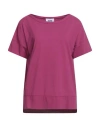 Alpha Studio Woman T-shirt Magenta Size 10 Cotton, Elastane