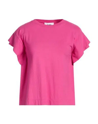 Alpha Studio Woman T-shirt Magenta Size 12 Cotton, Elastane In Pink