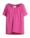 Alpha Studio Woman T-shirt Magenta Size 8 Cotton, Elastane In Pink