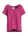 Alpha Studio Woman T-shirt Mauve Size 12 Cotton, Elastane In Purple