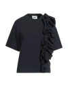 Alpha Studio Woman T-shirt Midnight Blue Size 10 Cotton, Elastane In Blue