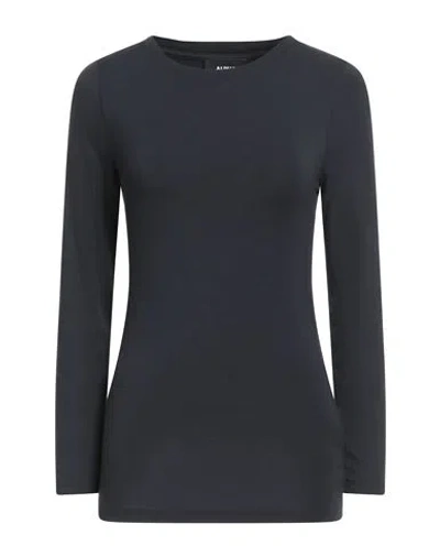 Alpha Studio Woman T-shirt Midnight Blue Size 10 Viscose, Elastane