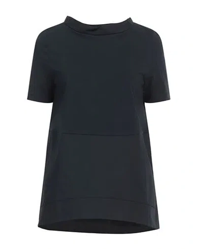 Alpha Studio Woman T-shirt Midnight Blue Size 14 Cotton, Elastane