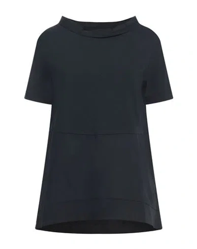 Alpha Studio Woman T-shirt Midnight Blue Size 6 Cotton, Elastane In Black