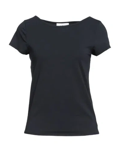 Alpha Studio Woman T-shirt Midnight Blue Size 6 Cotton, Elastane
