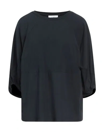 Alpha Studio Woman T-shirt Midnight Blue Size 8 Cotton, Elastane