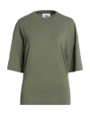 Alpha Studio Woman T-shirt Military Green Size 10 Cotton, Elastane
