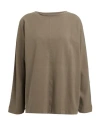 Alpha Studio Woman T-shirt Military Green Size 6 Cotton, Elastane In Green