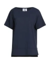 Alpha Studio Woman T-shirt Navy Size 6 Cotton, Elastane In Multi