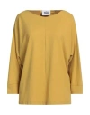 Alpha Studio Woman T-shirt Marigold Size 8 Cotton, Elastane In Yellow