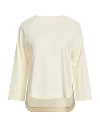 Alpha Studio Woman T-shirt Off White Size 12 Cotton, Elastane