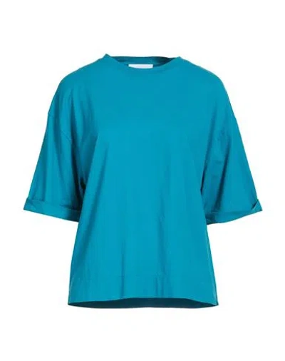 Alpha Studio Woman T-shirt Pastel Blue Size 14 Cotton, Elastane