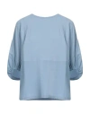 Alpha Studio Woman T-shirt Pastel Blue Size 8 Cotton, Elastane