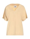 Alpha Studio Woman T-shirt Pastel Yellow Size 2 Cotton, Elastane