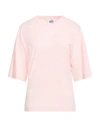 Alpha Studio Woman T-shirt Pink Size 10 Cotton, Elastane
