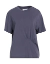 Alpha Studio Woman T-shirt Purple Size 8 Cotton, Elastane