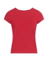 Alpha Studio Woman T-shirt Red Size 10 Cotton, Elastane