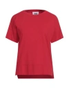 Alpha Studio Woman T-shirt Red Size 4 Cotton, Elastane