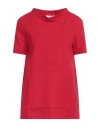 Alpha Studio Woman T-shirt Red Size 6 Cotton, Elastane In Red