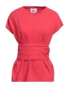 Alpha Studio Woman T-shirt Red Size 6 Cotton, Elastane