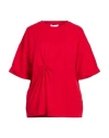Alpha Studio Woman T-shirt Red Size 10 Cotton, Elastane