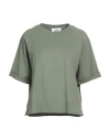 Alpha Studio Woman T-shirt Sage Green Size 12 Cotton, Elastane In Green