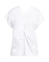 Alpha Studio Woman T-shirt White Size 10 Cotton, Elastane