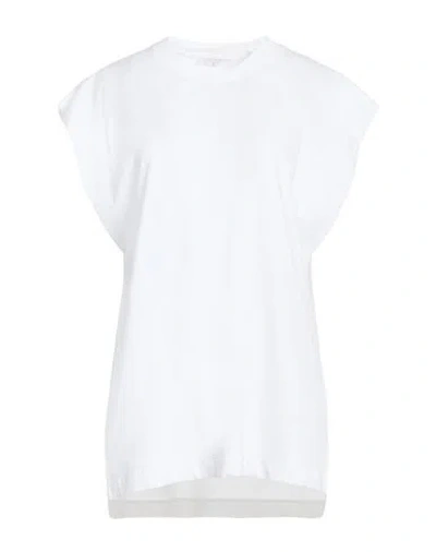 Alpha Studio Woman T-shirt White Size 10 Cotton, Elastane