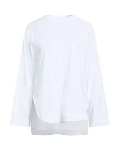 Alpha Studio Woman T-shirt White Size 10 Cotton, Elastane