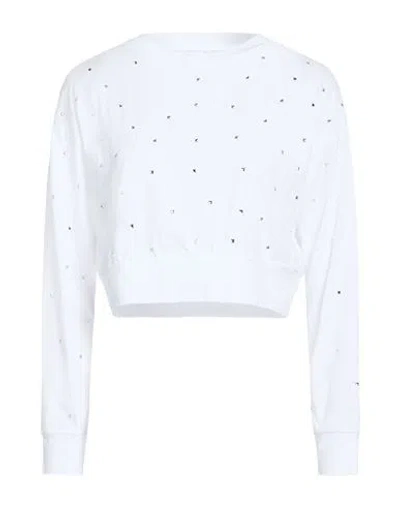 Alpha Studio Woman T-shirt White Size 10 Cotton, Elastane