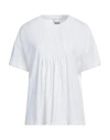 Alpha Studio Woman T-shirt White Size 10 Cotton, Elastane In White