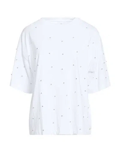 Alpha Studio Woman T-shirt White Size 14 Cotton, Elastane