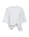 Alpha Studio Woman T-shirt White Size 8 Cotton, Elastane