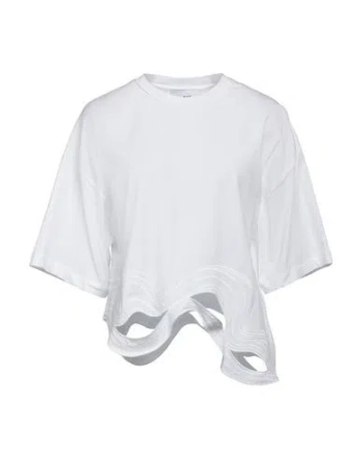 Alpha Studio Woman T-shirt White Size 8 Cotton, Elastane In White