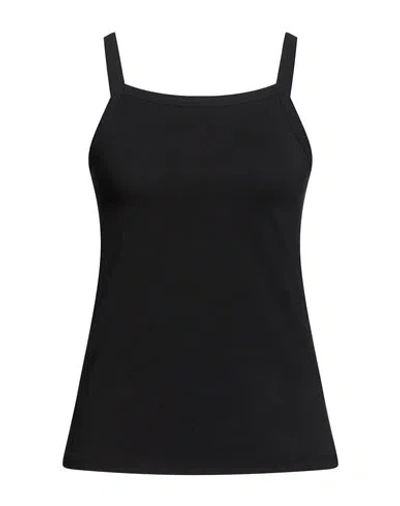Alpha Studio Woman Tank Top Black Size 10 Cotton, Elastane