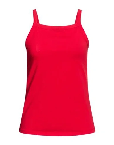 Alpha Studio Woman Tank Top Red Size 10 Cotton, Elastane