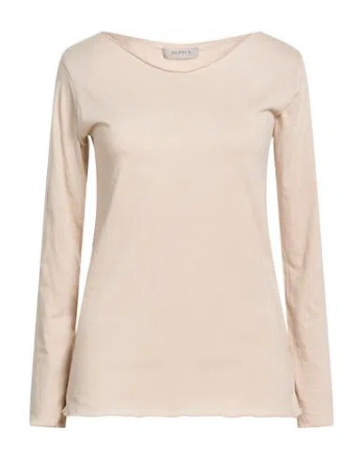 Alpha Studio Woman Top Beige Size 10 Cotton In Neutral