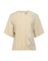 Alpha Studio Woman Top Beige Size 10 Linen, Viscose, Polyester
