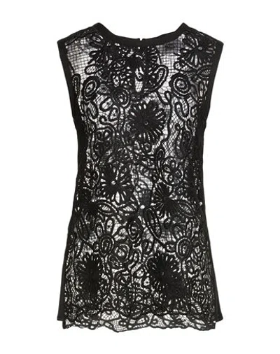 Alpha Studio Woman Top Black Size 10 Polyester