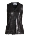 Alpha Studio Woman Top Black Size 10 Polyester In Black