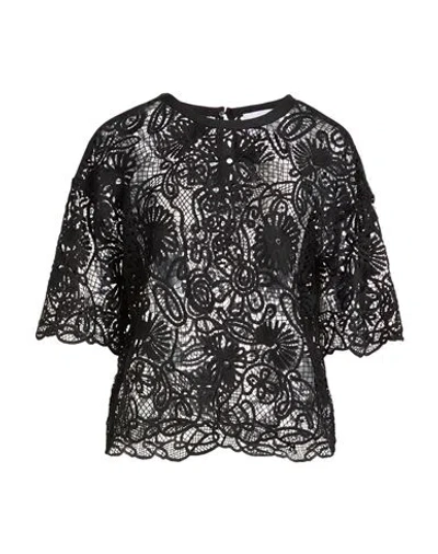 Alpha Studio Woman Top Black Size 10 Polyester